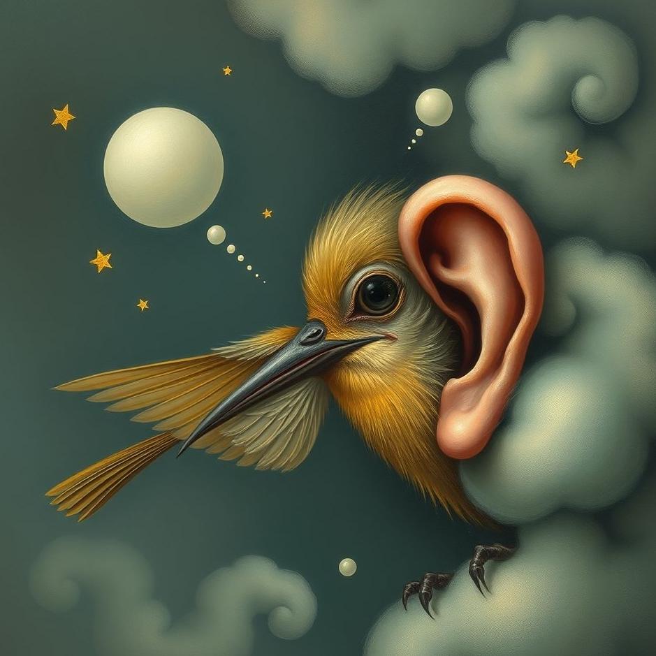 Dream : Bird biting an ear in a dream