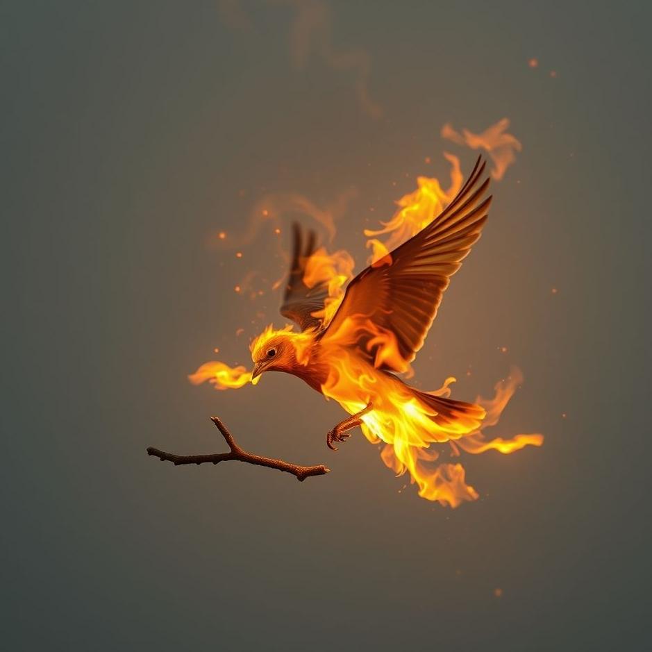 Dream : Bird burning in a dream