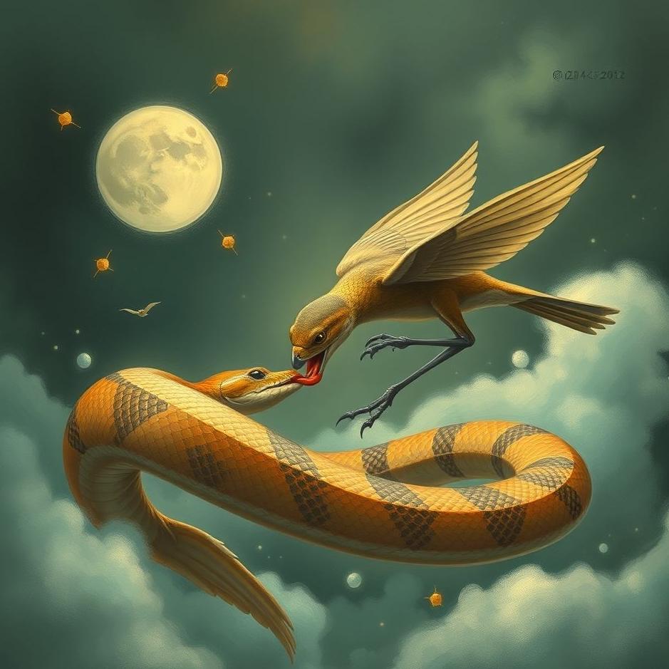Dream : Bird eating a snake in a dream