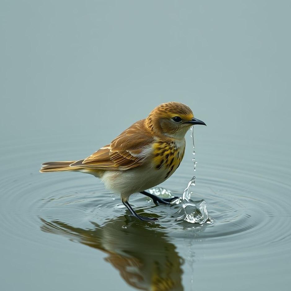Dream : Bird getting wet in a dream