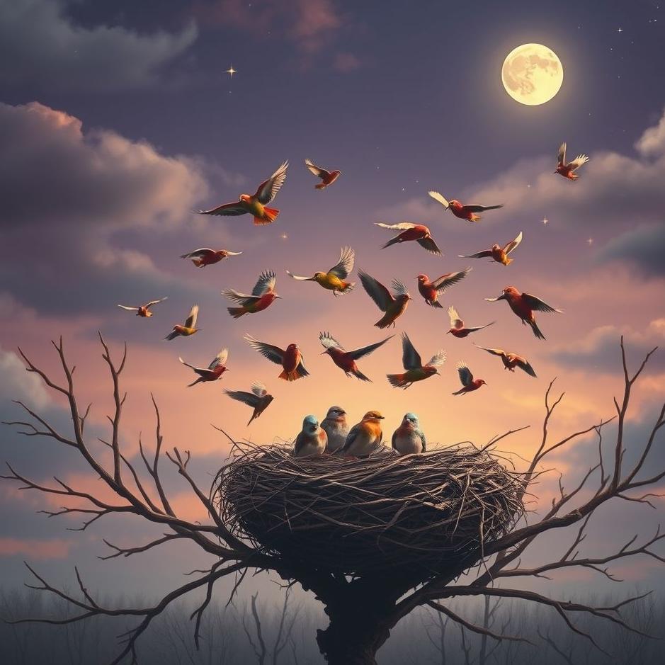 Dream : Birds running away from home in a dream