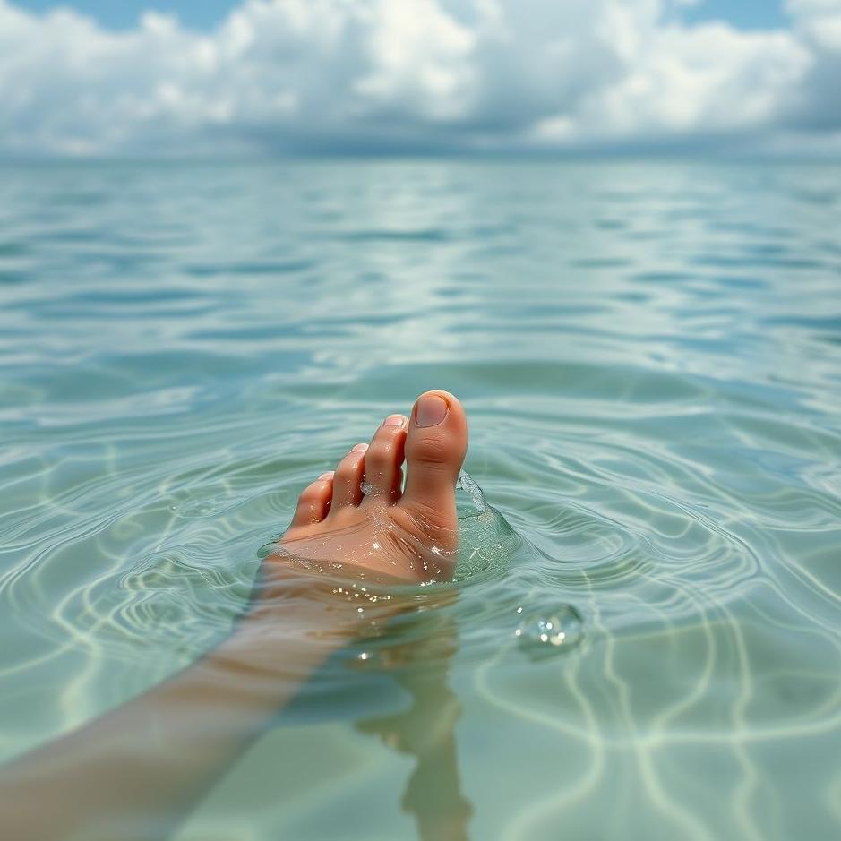 Dream : Biting the foot into the water in the dream