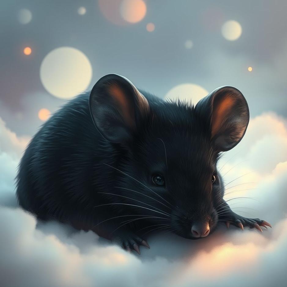 Dream : Black and big mouse in a dream