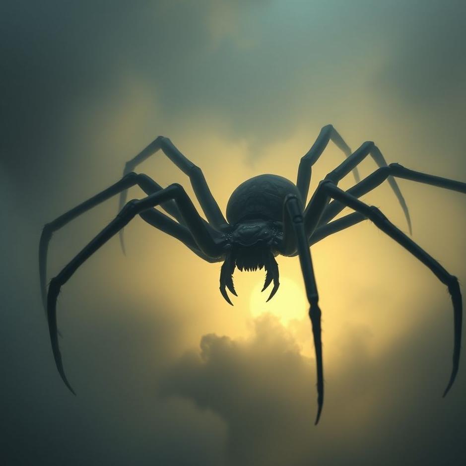 Dream : Black and big spider in a dream