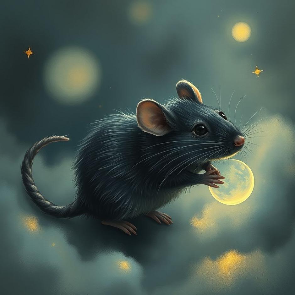 Dream : Black and gray mouse in a dream