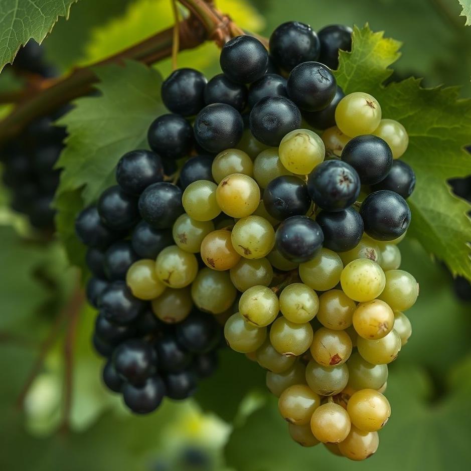 Dream : Black and green grapes in a dream