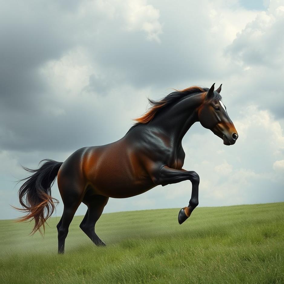 Dream : Black and red horse in a dream