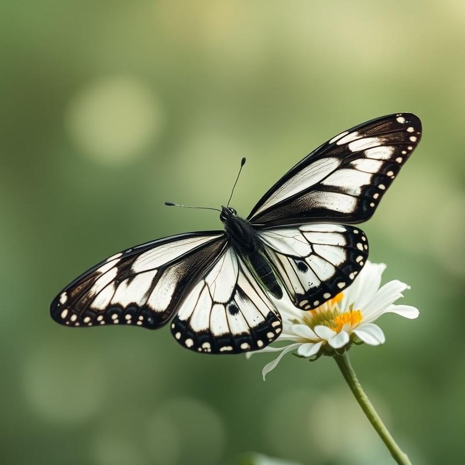 Dream : Black and white butterfly in a dream