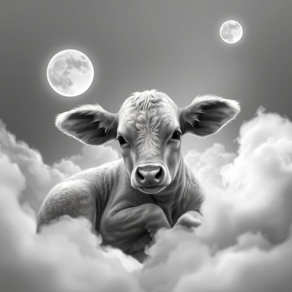 Dream : Black and white calf in a dream