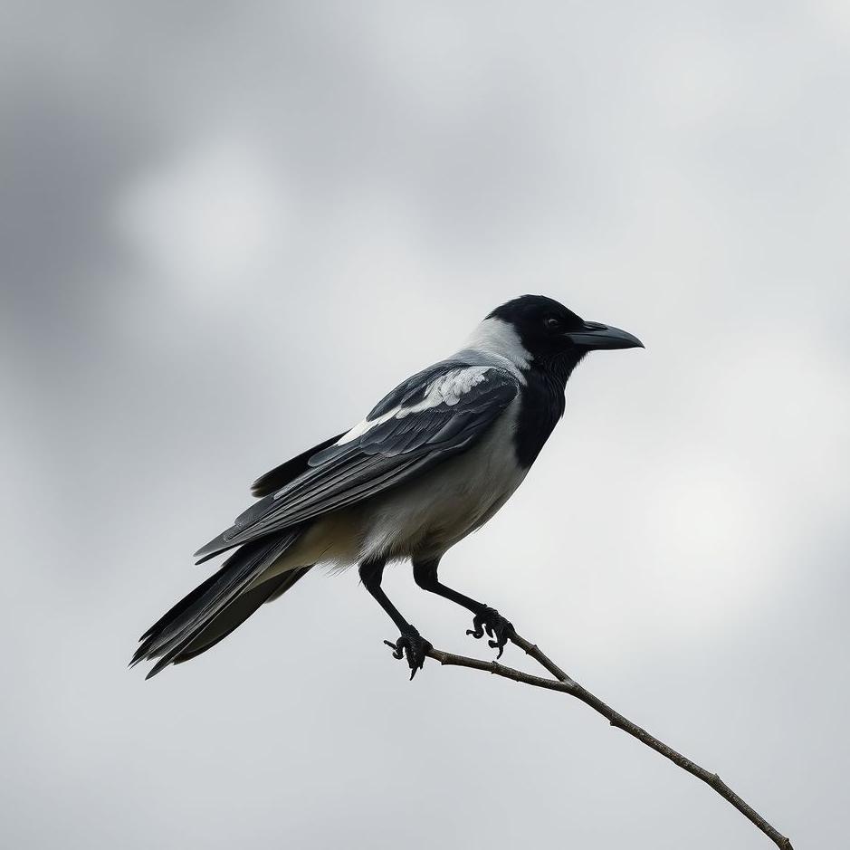Dream : Black and white crow in a dream