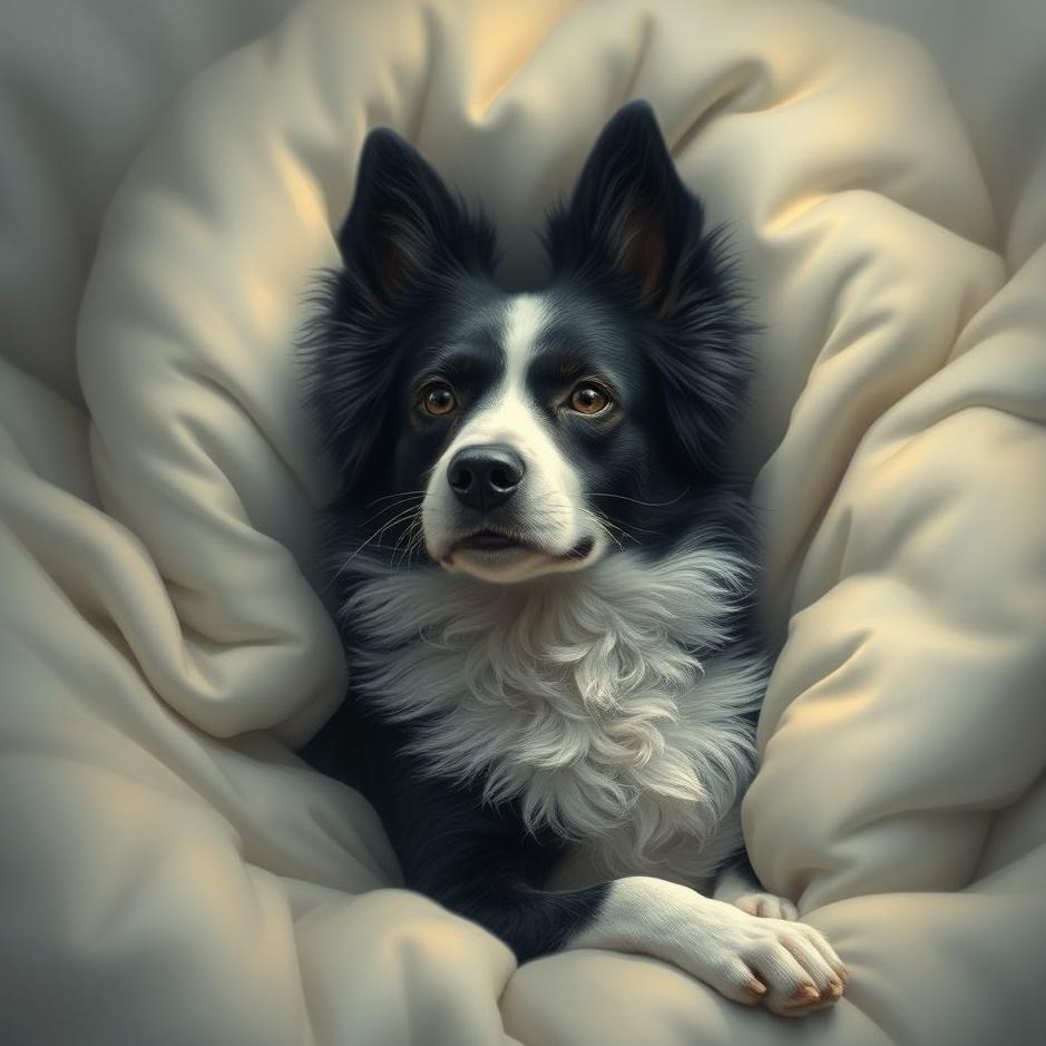 Dream : Black and white dog in a dream