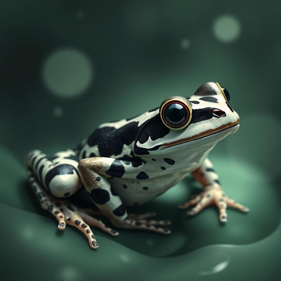 Dream : Black and white frog in a dream