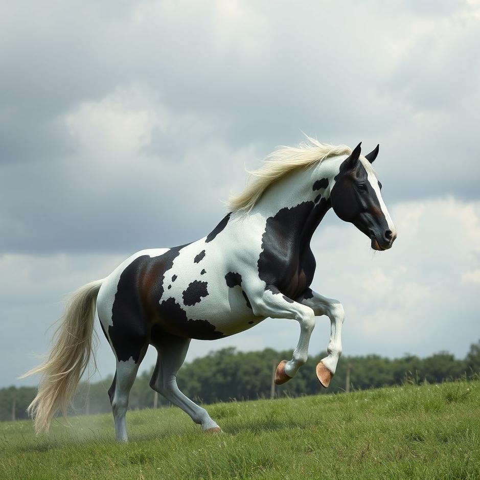 Dream : Black and white horse in a dream