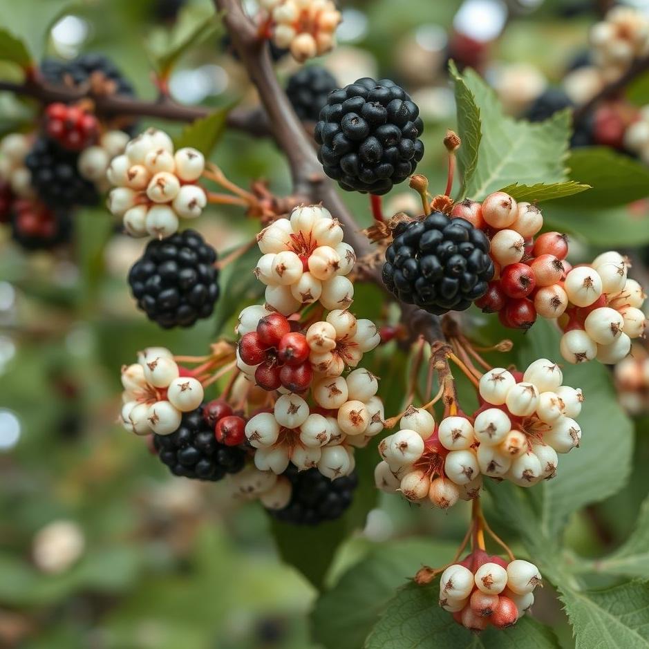 Dream : Black and white mulberries in a dream