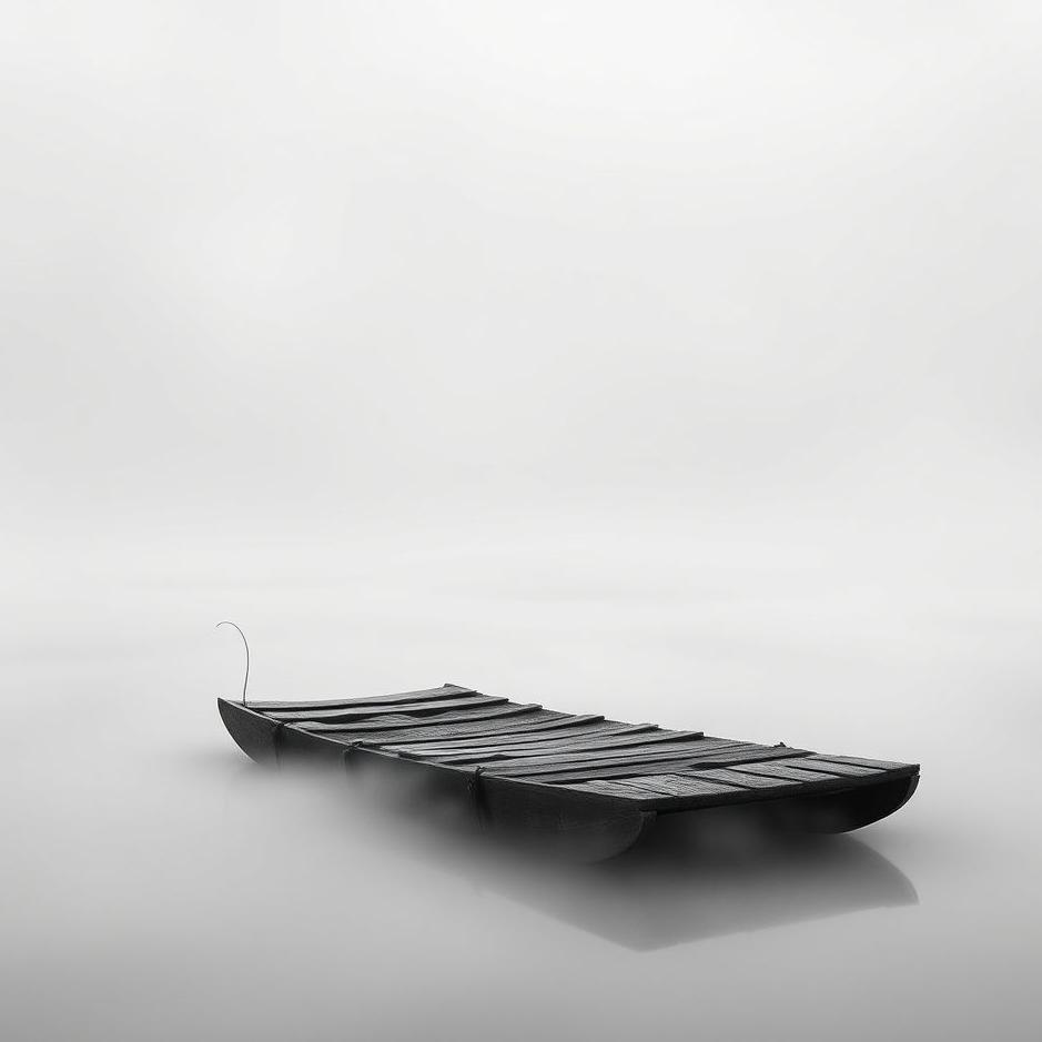 Dream : Black and white raft in a dream