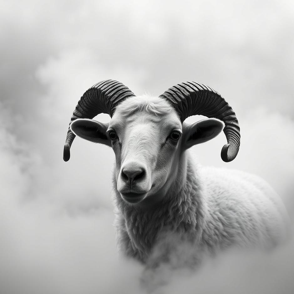 Dream : Black and white ram in a dream