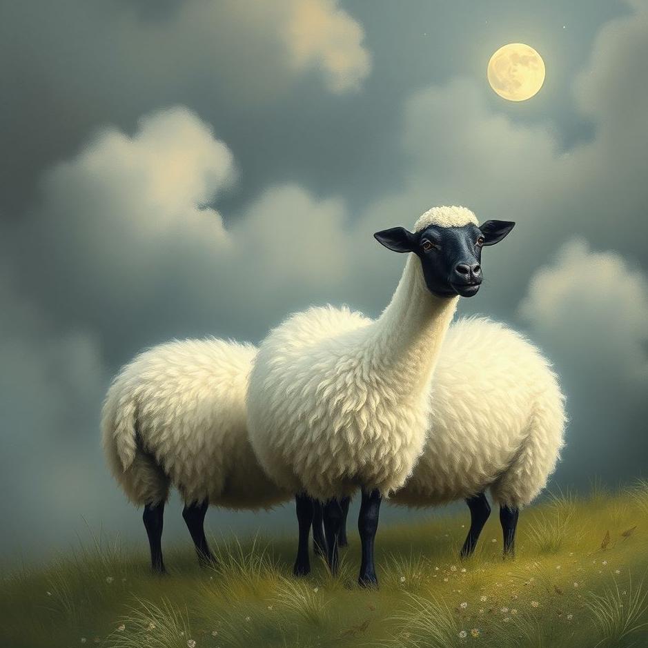 Dream : Black and white sheep in a dream
