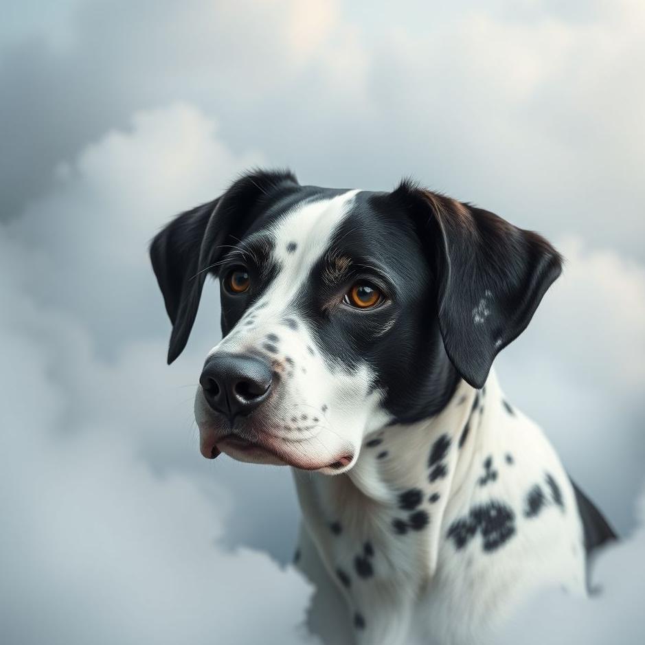 Dream : Black and white spotted dog in a dream