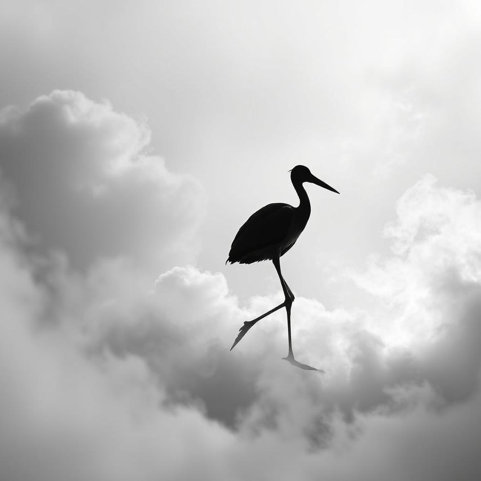 Dream : Black and white stork in a dream