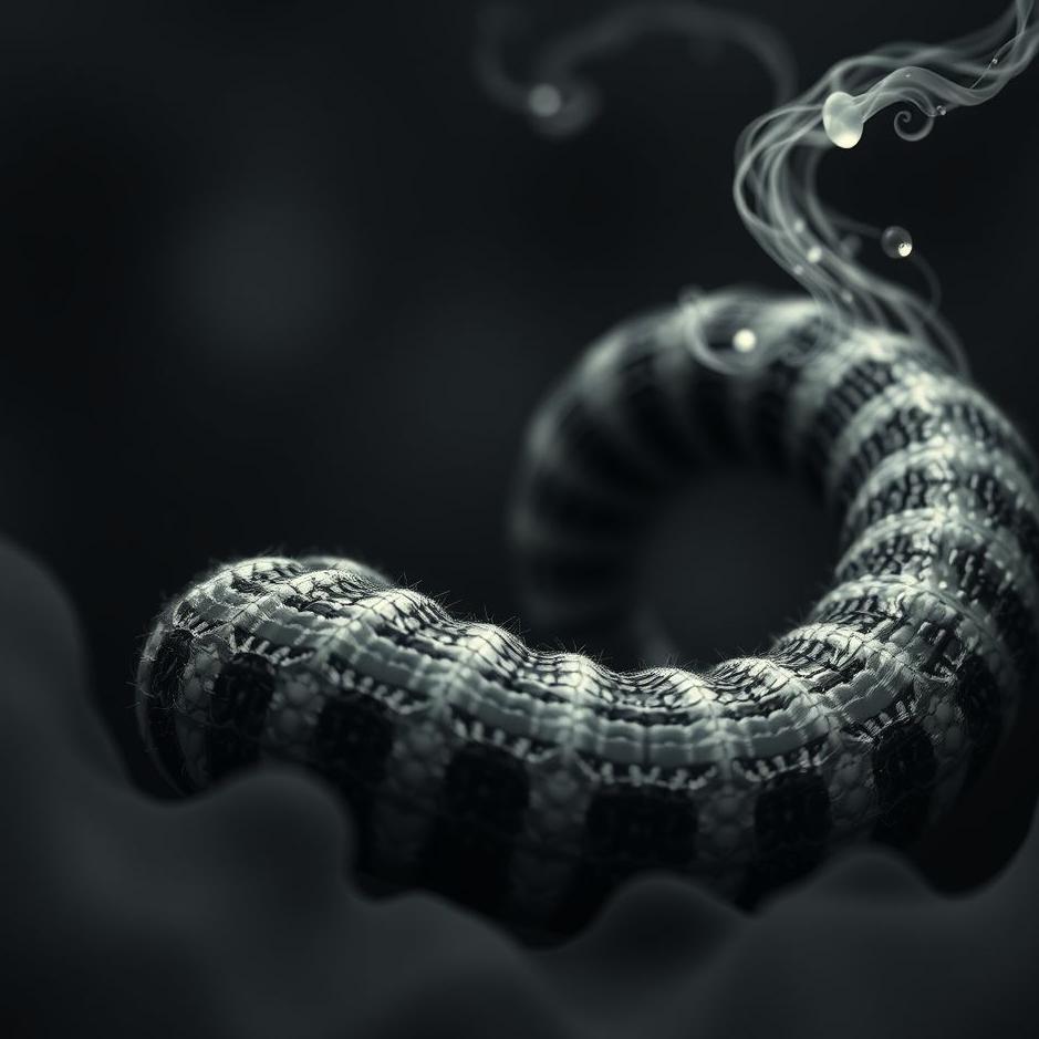 Dream : Black and white worm in a dream
