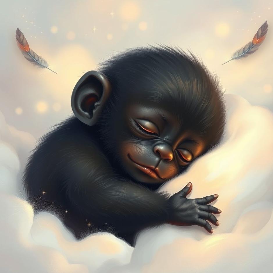 Dream : Black baby monkey in a dream