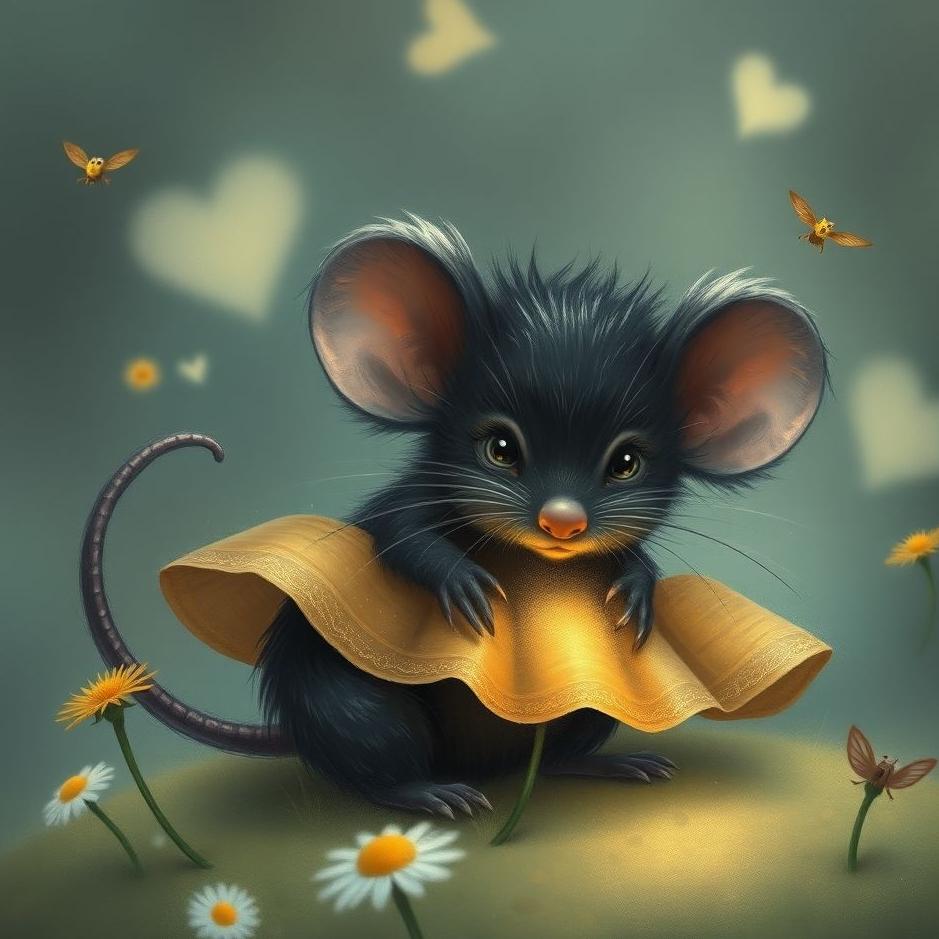 Dream : Black baby mouse in a dream
