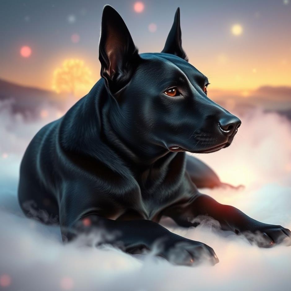 Dream : Black beautiful dog in a dream