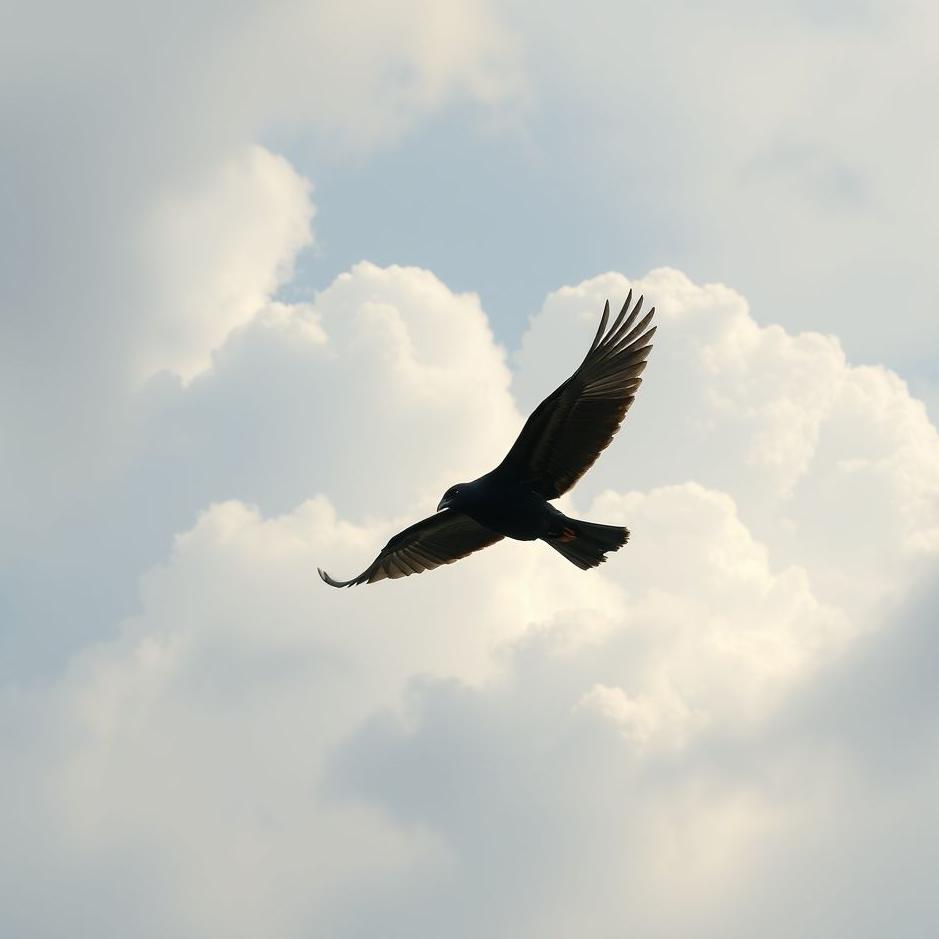 Dream : Black bird flying in a dream