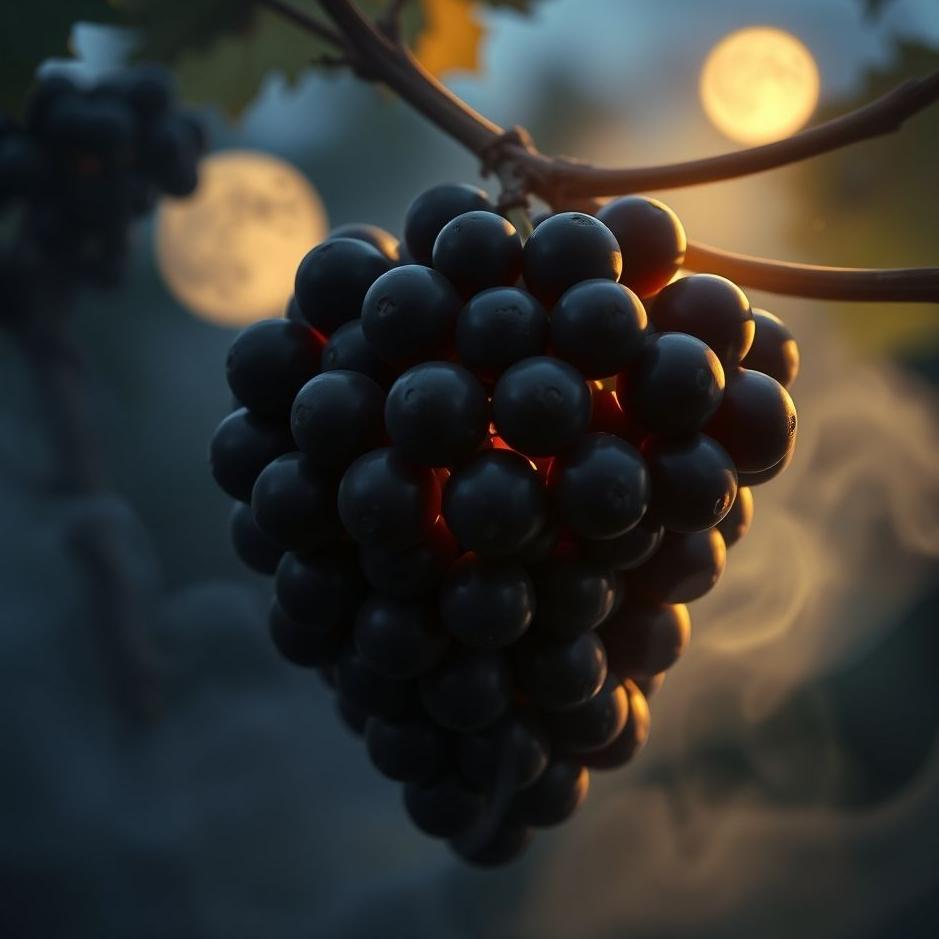 Dream : Black bunches of grapes in a dream