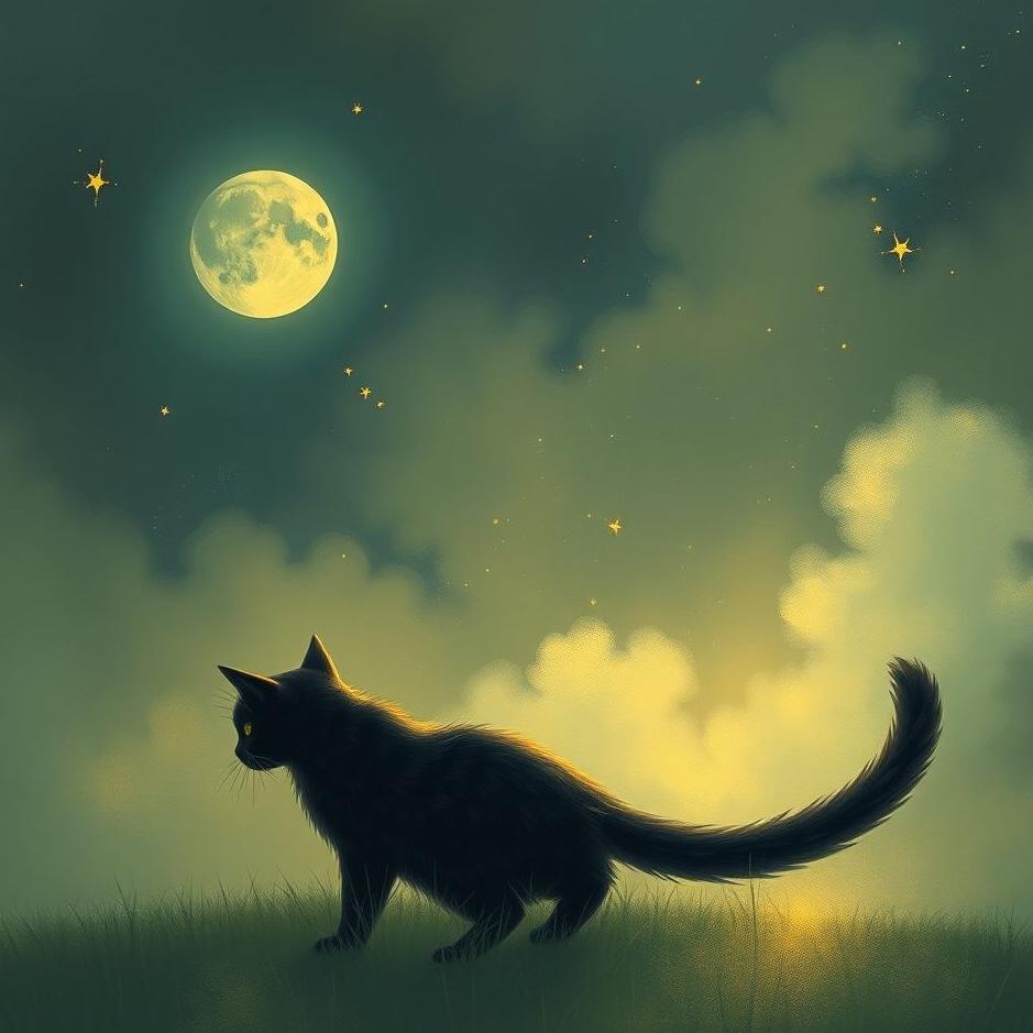 Dream : Black cat's tail in a dream