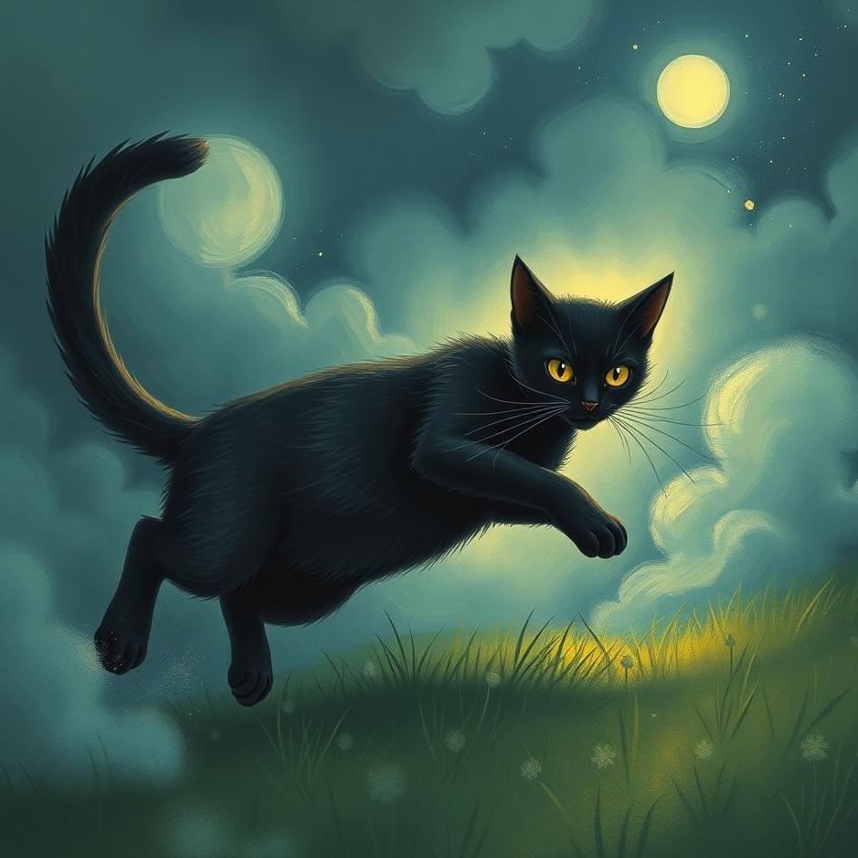 Dream : Black cat chasing in a dream