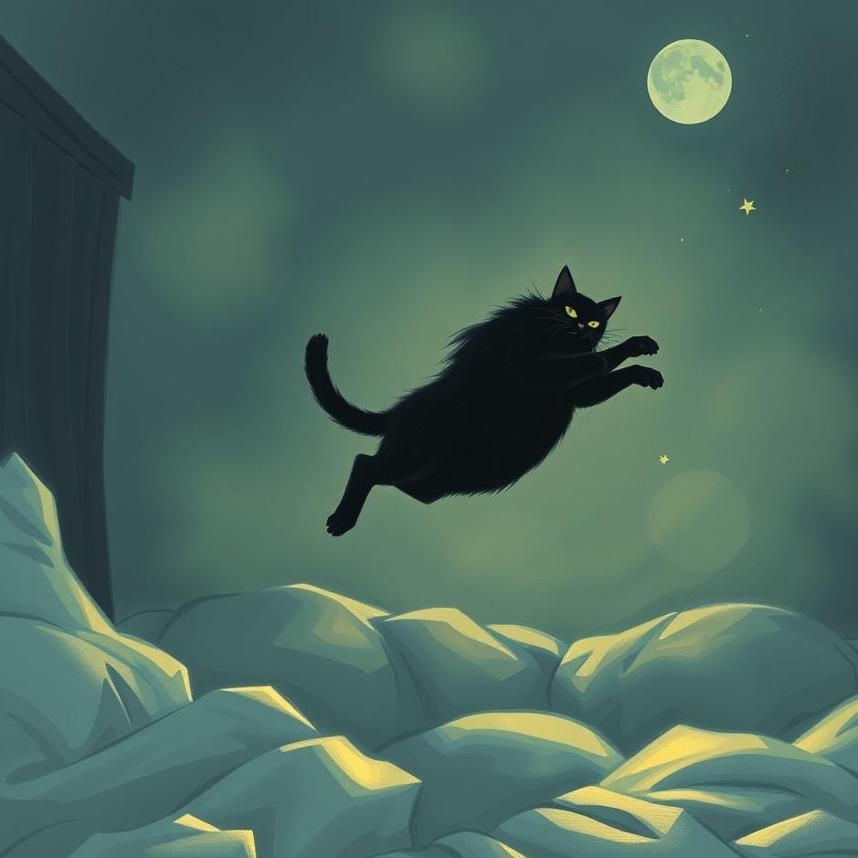 Dream : Black cat jumping on me in a dream