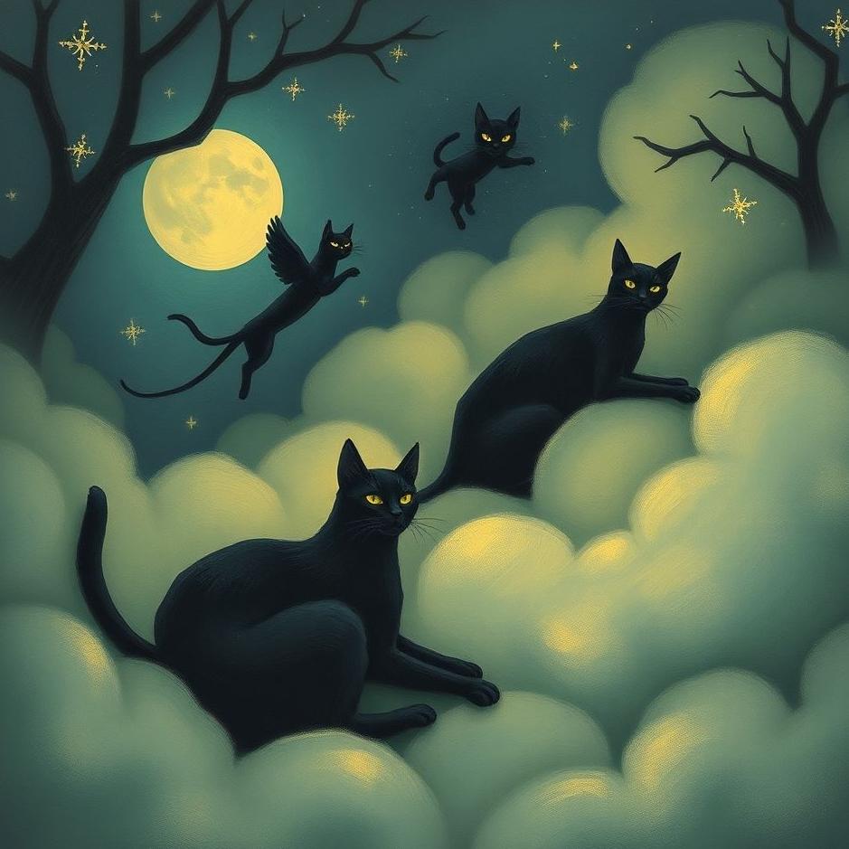 Dream : Black cats in a dream