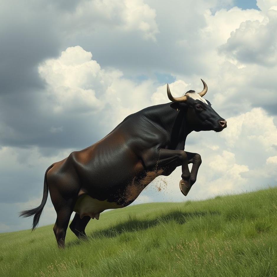 Dream : Black cow attacking in a dream