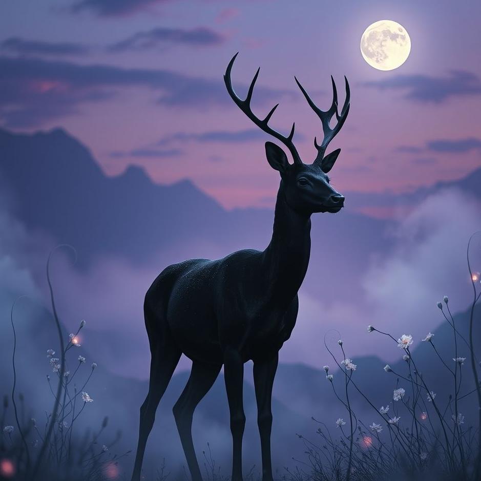 Dream : Black deer in a dream