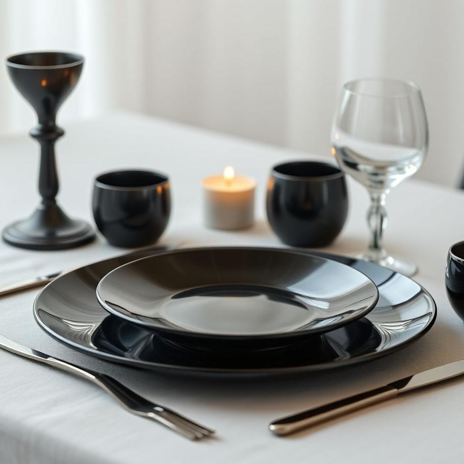 Dream : Black dinner set in a dream