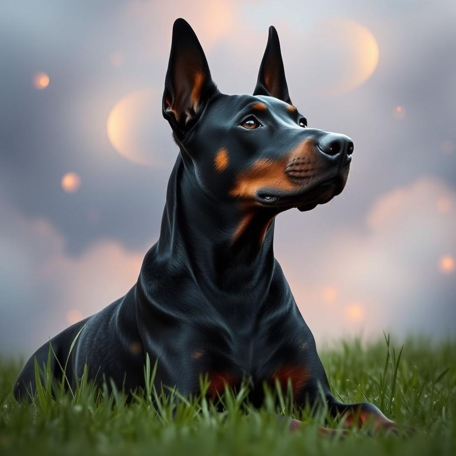 Dream : Black doberman dog in a dream