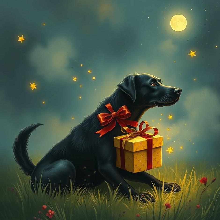 Dream : Black dog as a gift in a dream