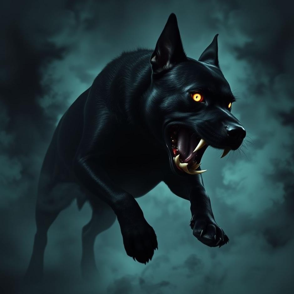 Dream : Black dog attacking in a dream