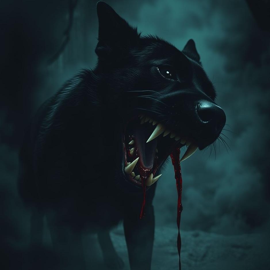 Dream : Black dog bite and bleed in a dream