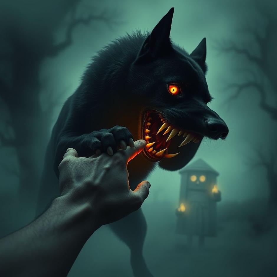 Dream : Black dog biting your hand in a dream