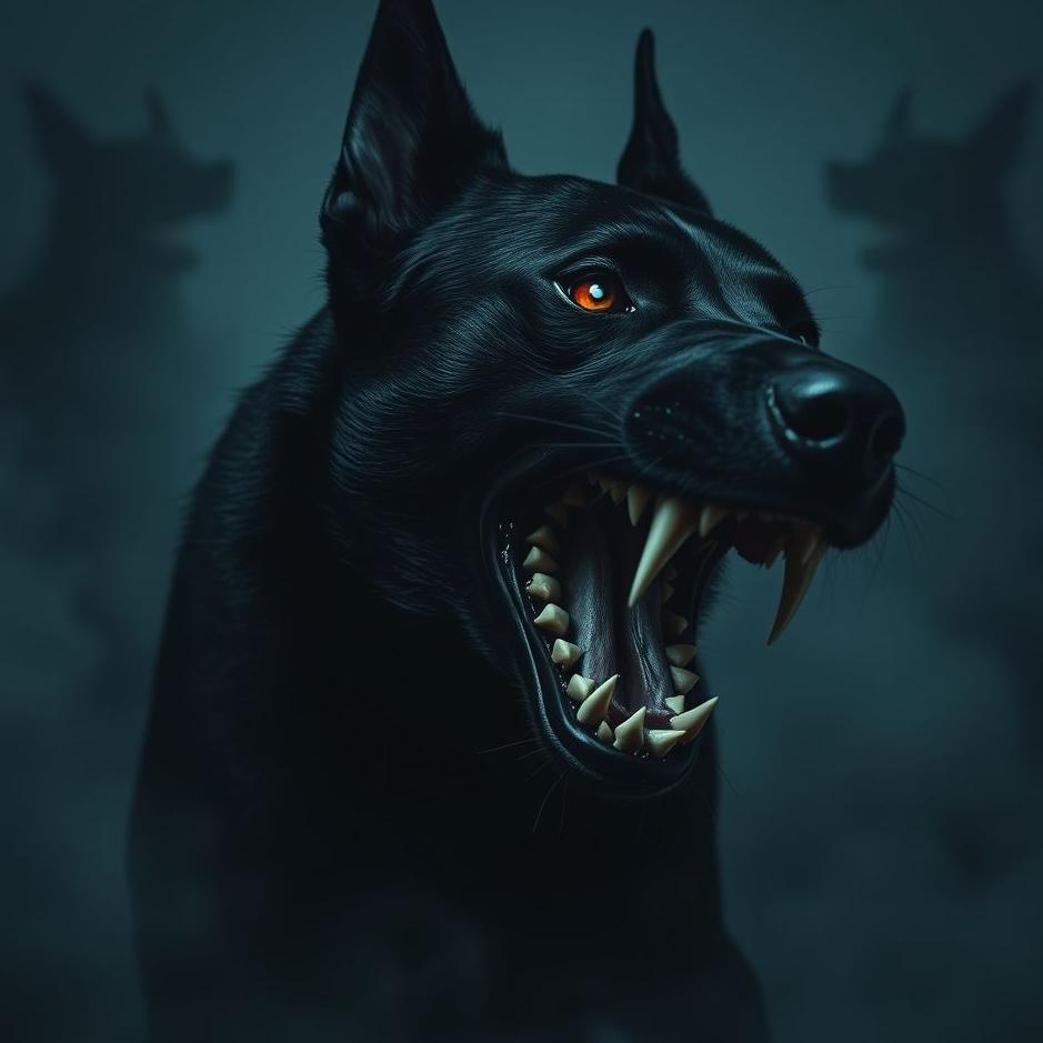 Dream : Black dog biting your neck in a dream