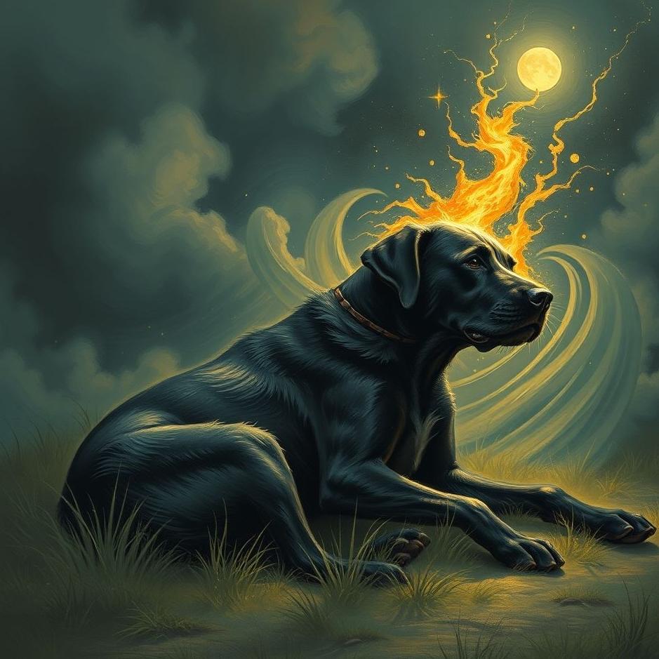 Dream : Black dog crushed in a dream