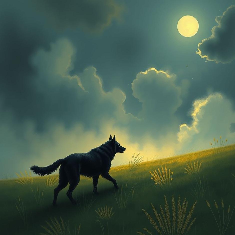 Dream : Black dog following you in a dream