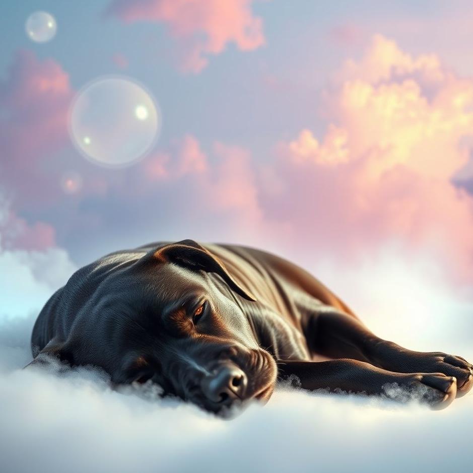 Dream : Black domestic dog in a dream