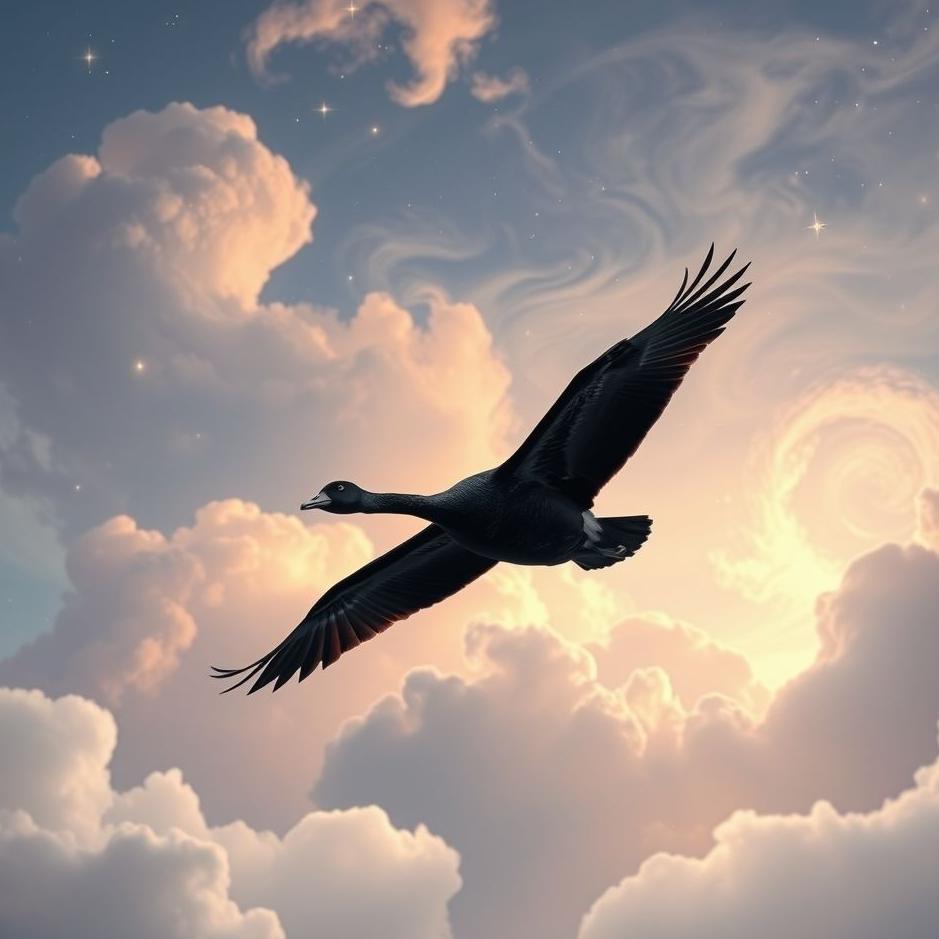 Dream : Black flying goose in a dream