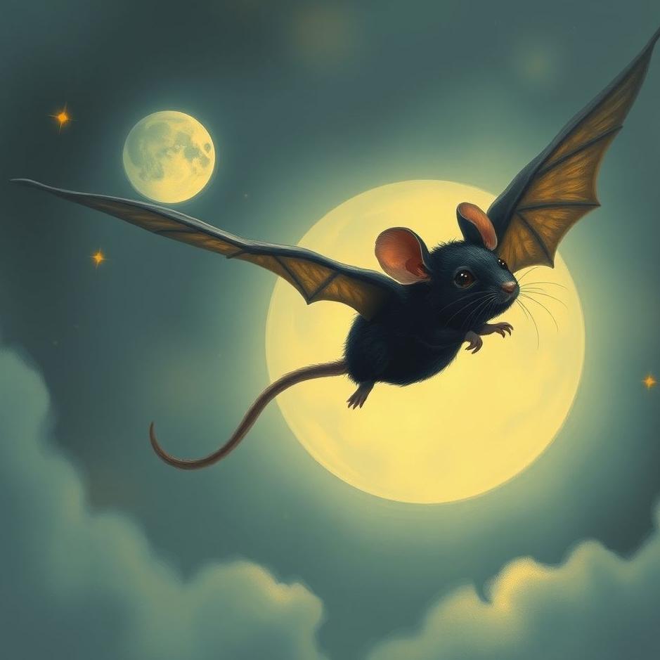 Dream : Black flying mouse in a dream