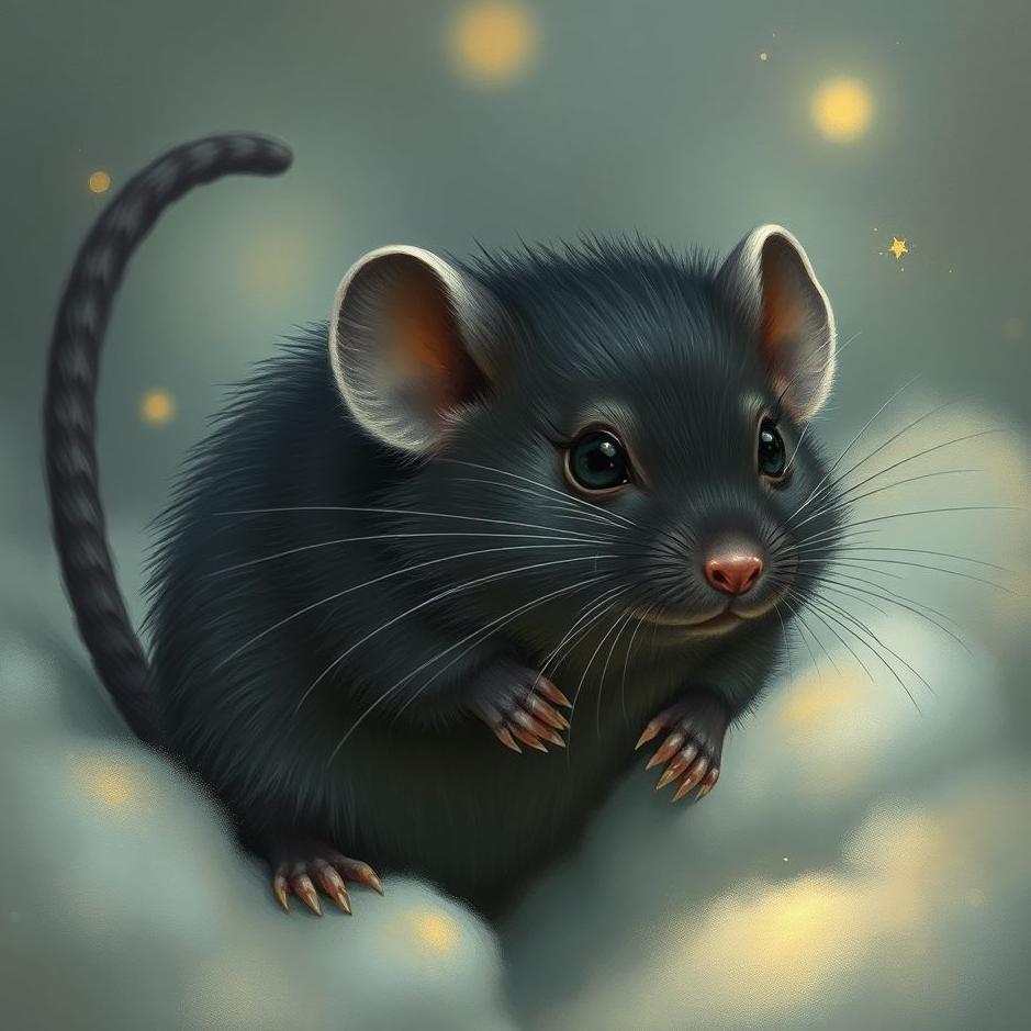 Dream : Black-furred mouse in a dream