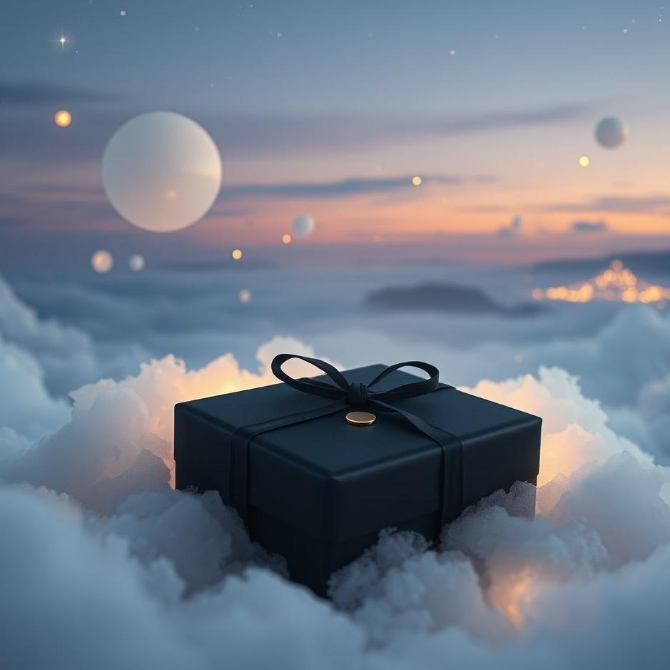 Dream : Black gift package in a dream