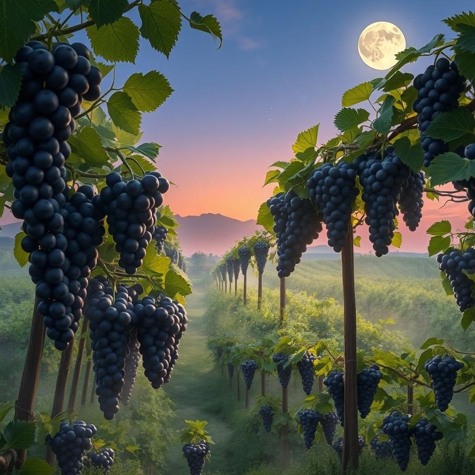 Dream : Black grape garden in a dream